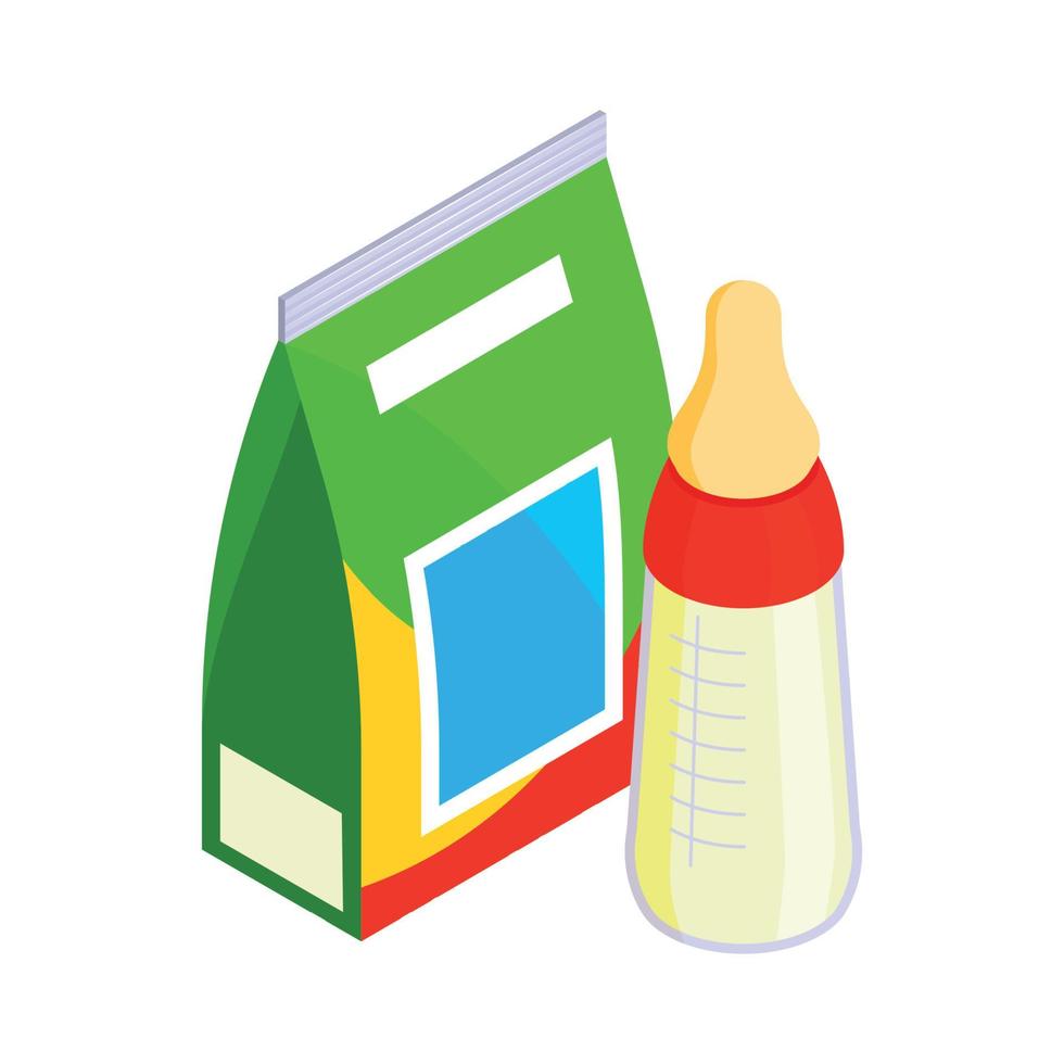 Baby Bottle Isometric Composition vector