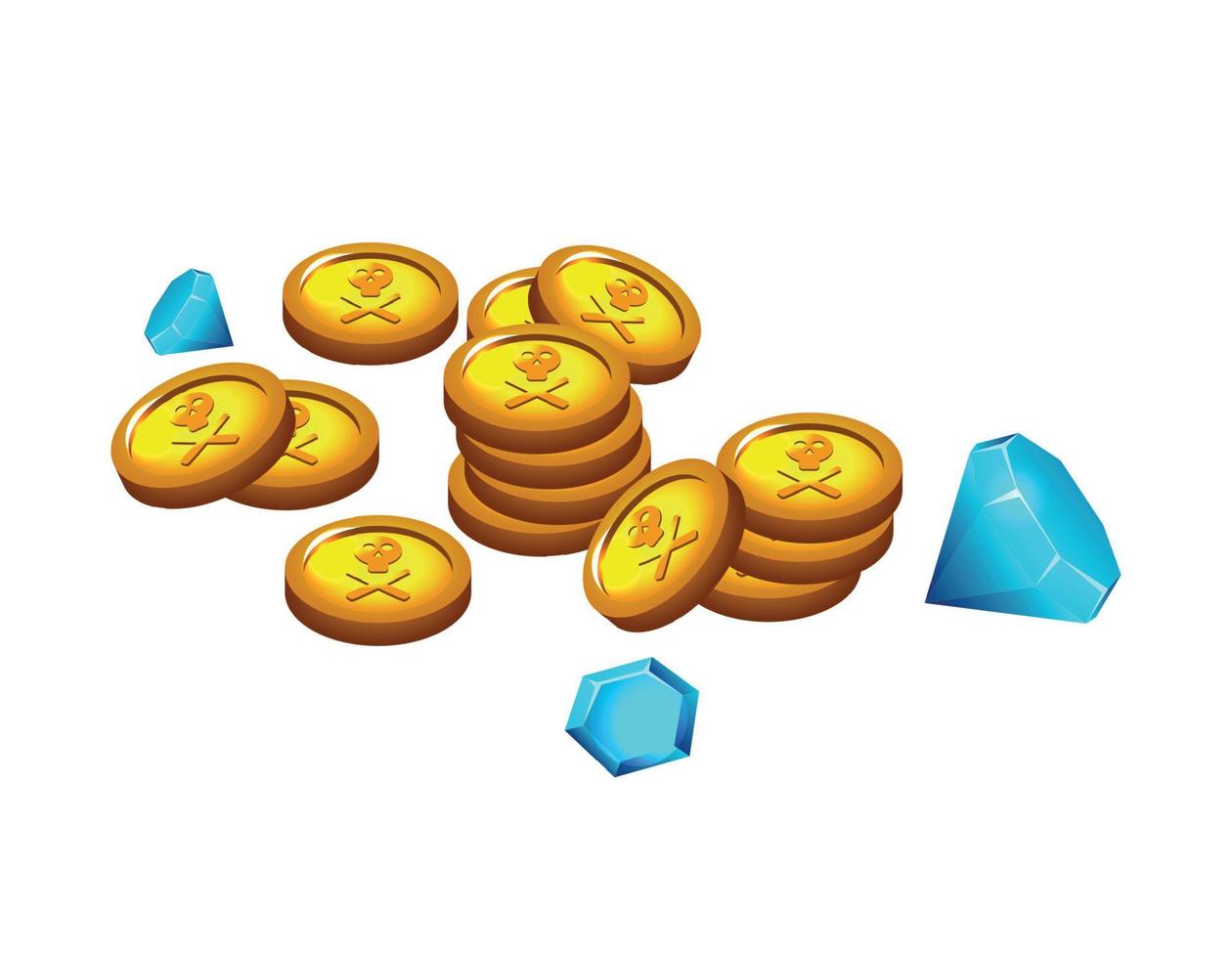 Coins And Gems Composition vector