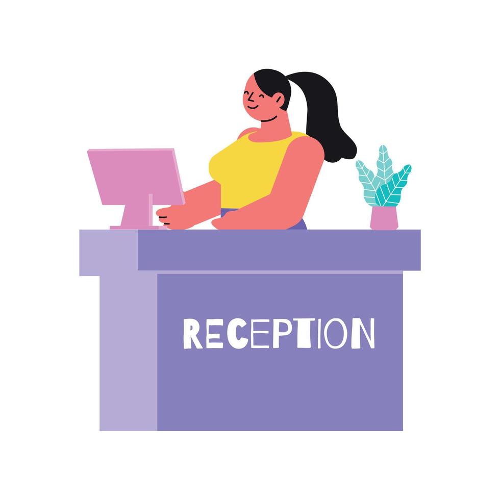 Manicure Salon Receptionist Composition vector