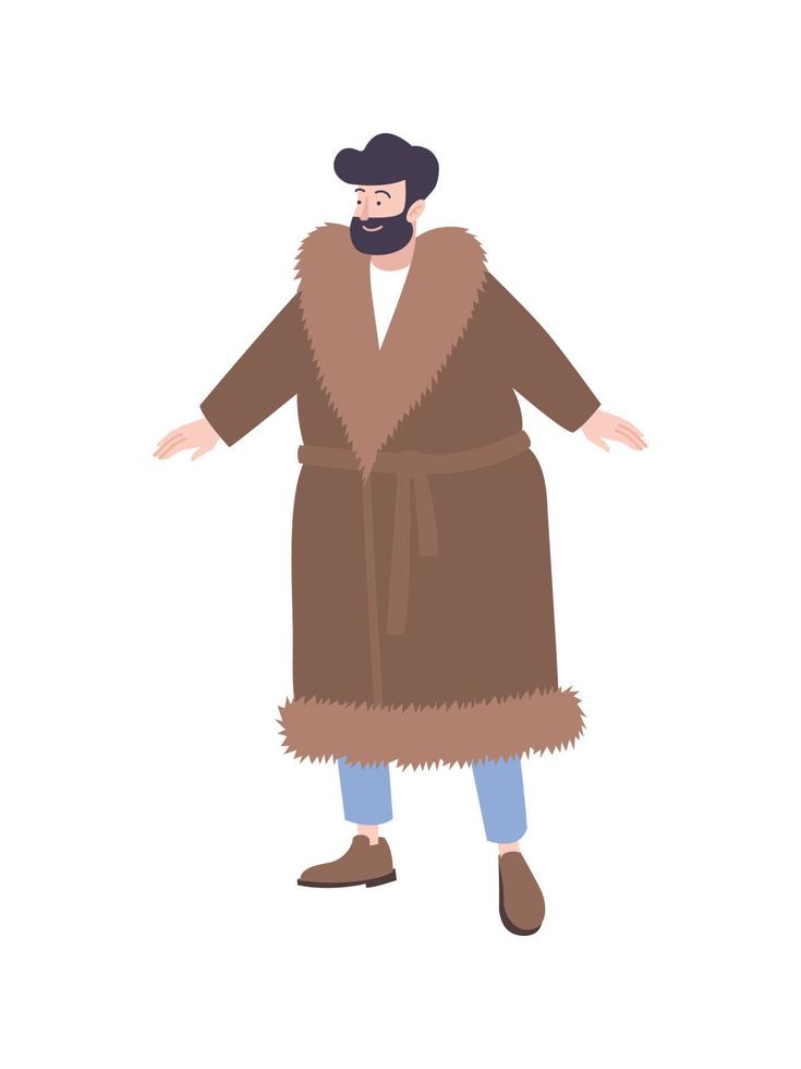 Fat Fur Coat Composition vector