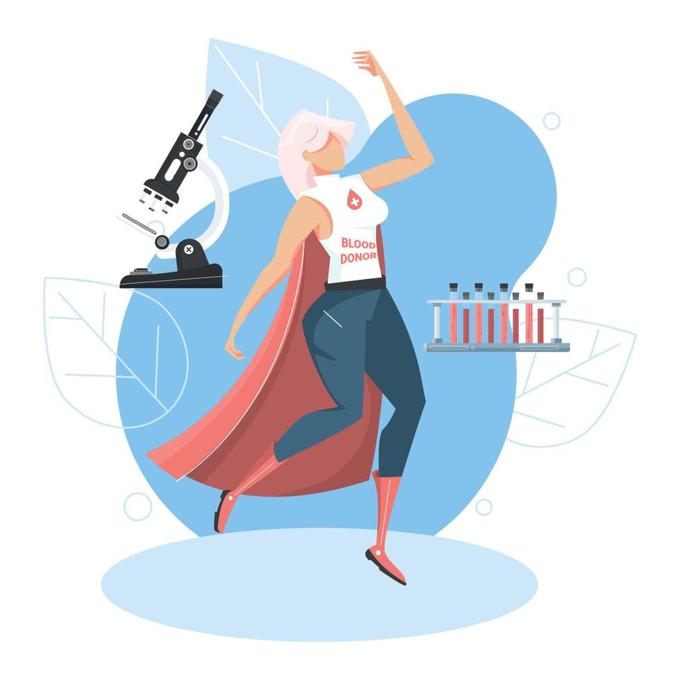Blood Donor Superhero Composition vector