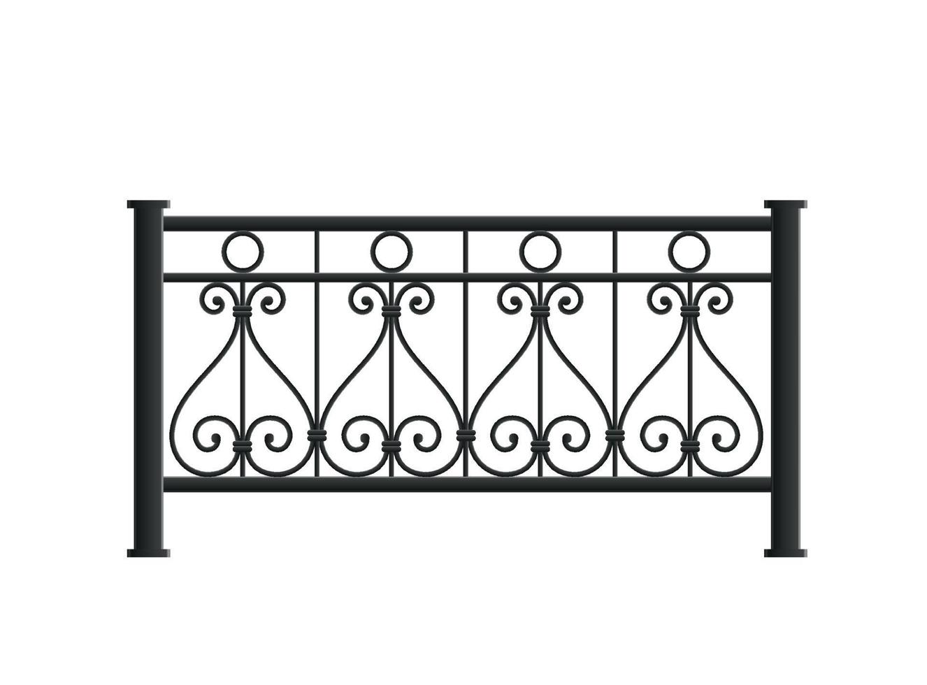 composición de valla de balcón adornado vector