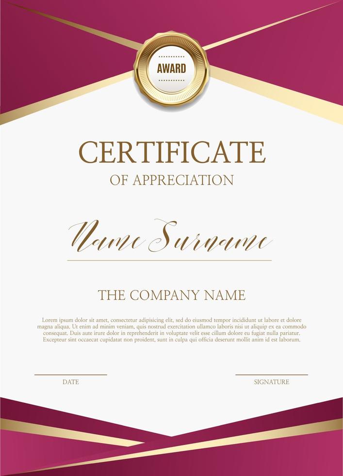 certificate template with luxury and modern pattern,diploma,Vector illustration vector