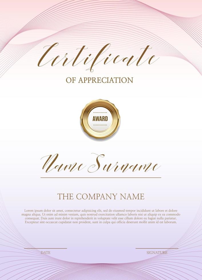 certificate template with luxury and modern pattern,diploma,Vector illustration vector