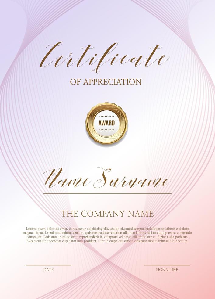 certificate template with luxury and modern pattern,diploma,Vector illustration vector