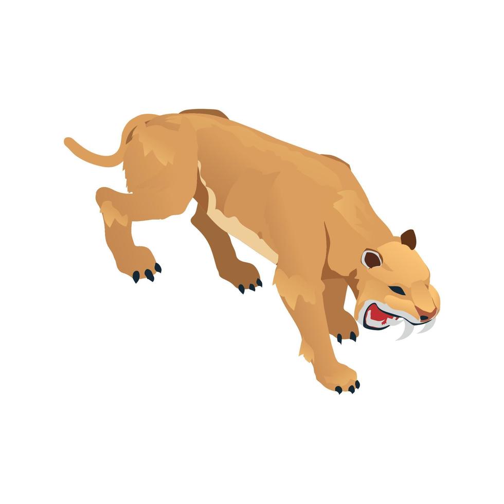 Sabre Toothed Tiger Composition vector