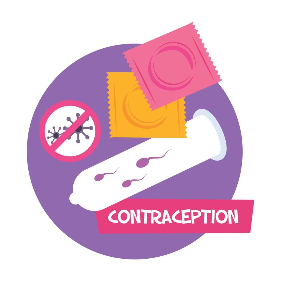 Methods Of Contraception Composition vector