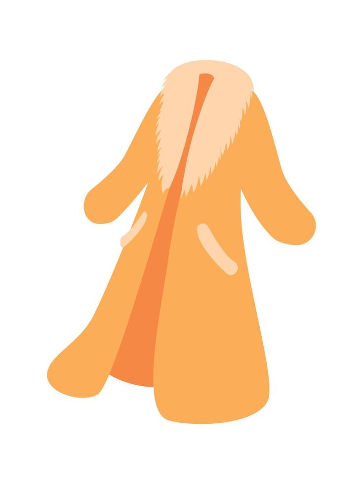 Long Fur Coat Composition vector