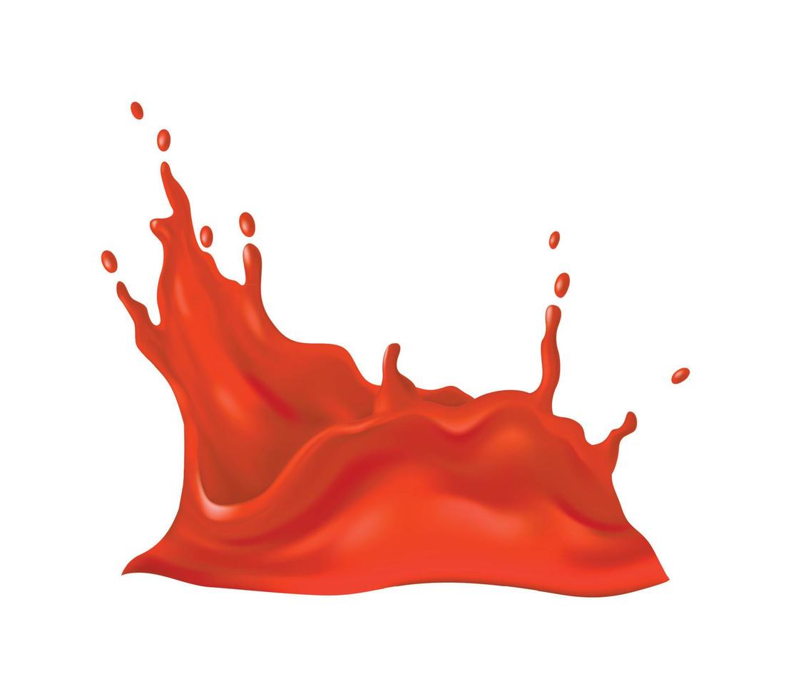 Splash Tomato Juice Composition vector