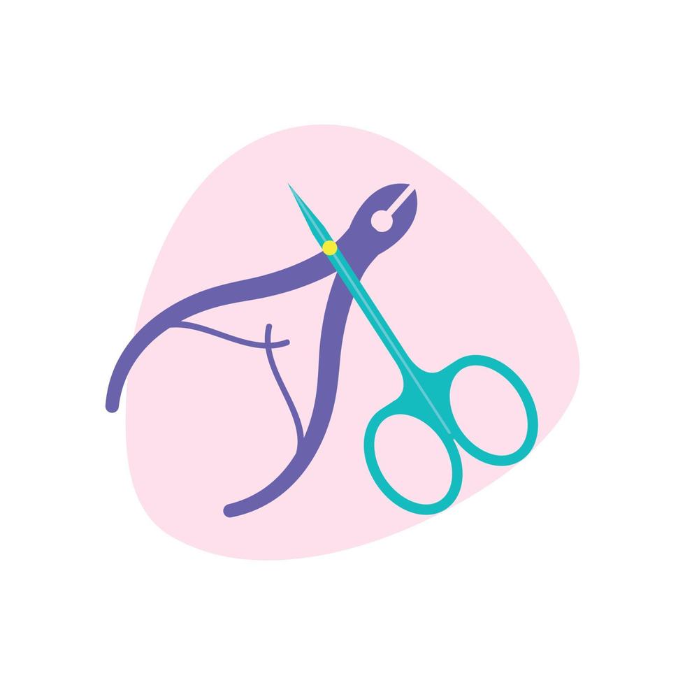 Manicure Scissors Flat Composition vector