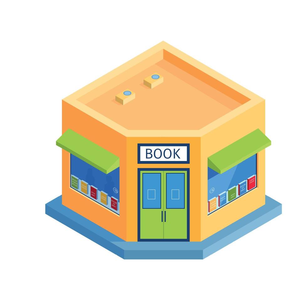 Book Store Isometric Composition vector