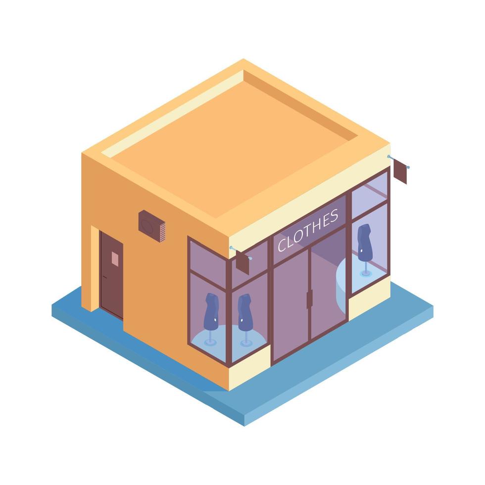 Clothes Shop Isometric Composition vector