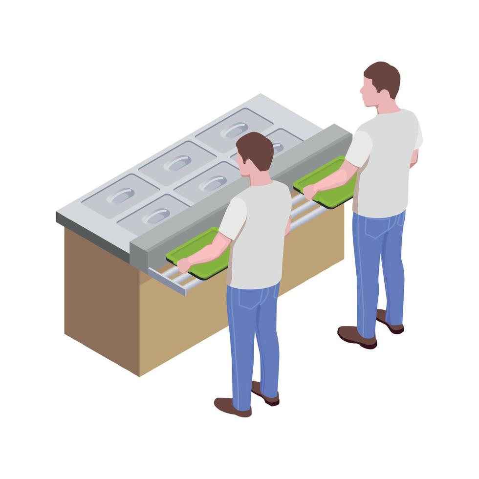 Food Court Trays Composition vector