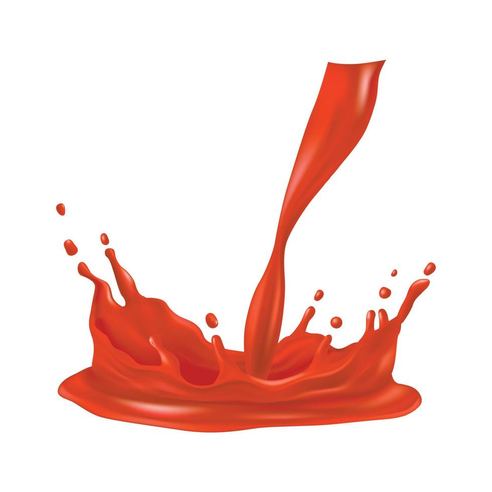 Tomato Juice Pouring Composition vector