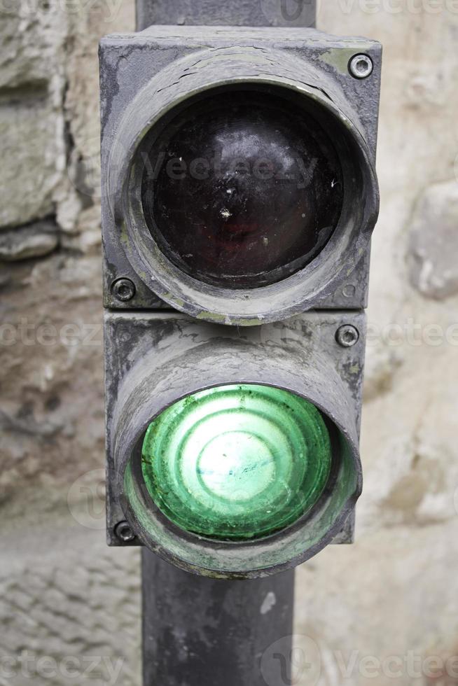 Green light in street photo