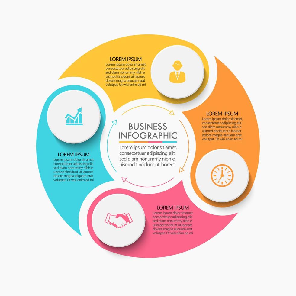 Presentation Business cycle infographic template vector