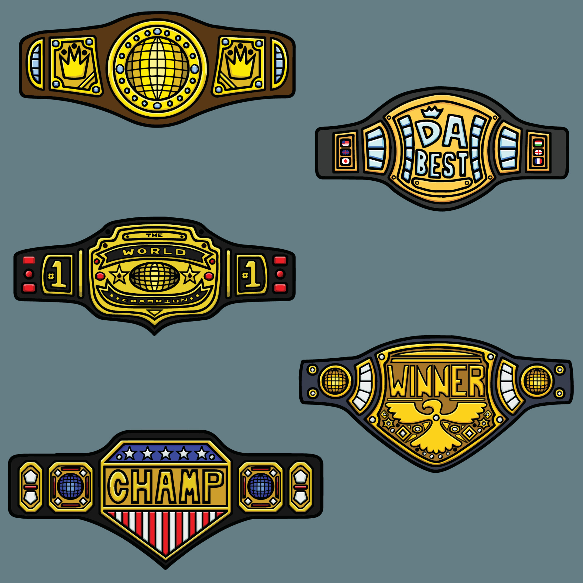 Championship Belt Pack 3666691 Vector Art at Vecteezy