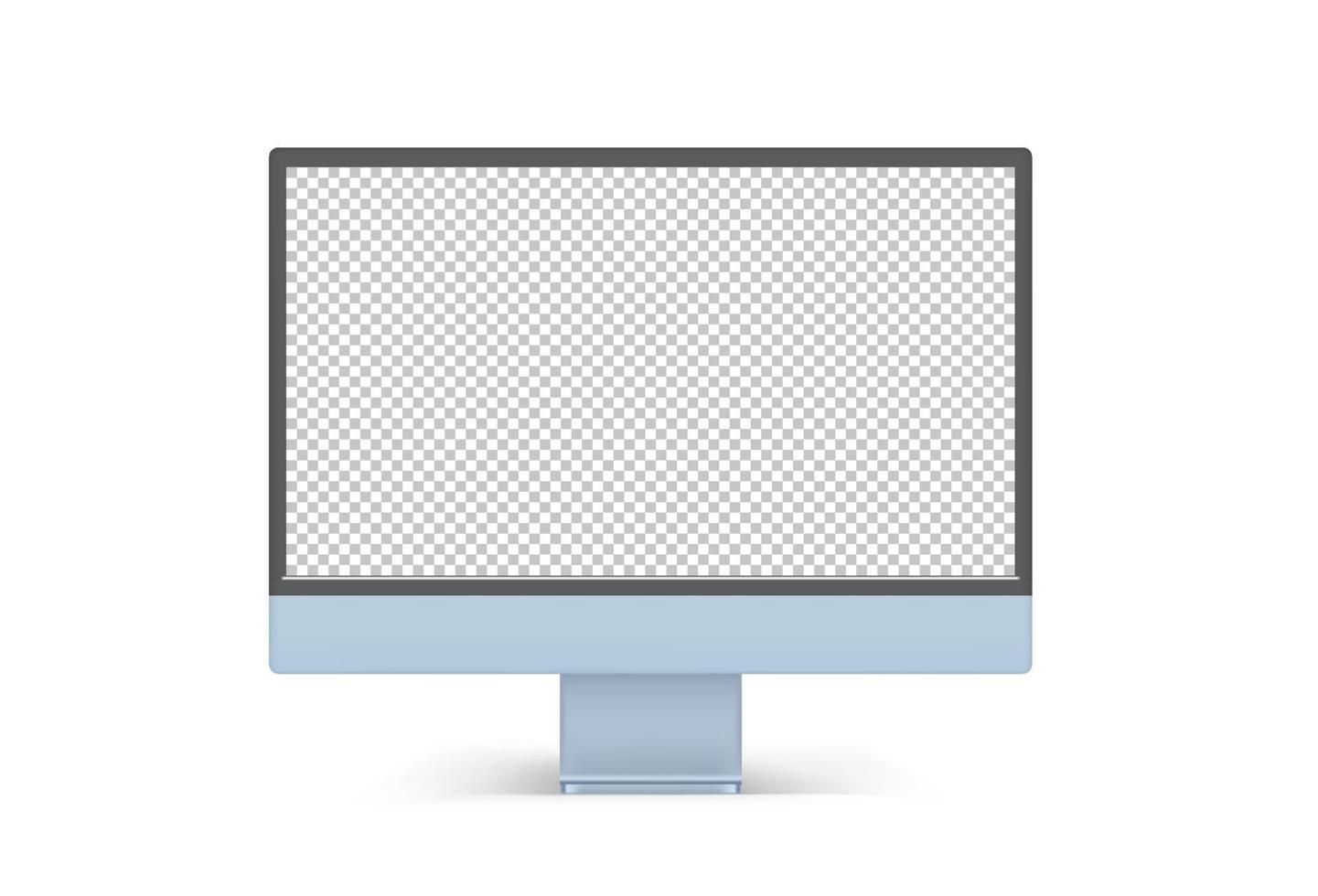 Modern personal computer monitor with empty screen. You can place your design vector