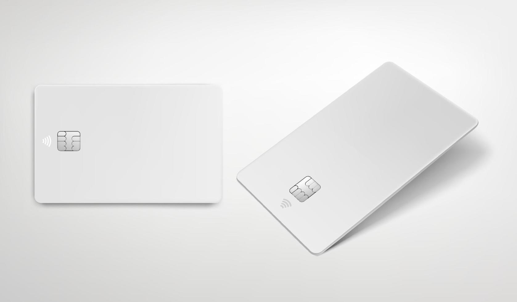 White blank card vector mockup isolated on transparent background