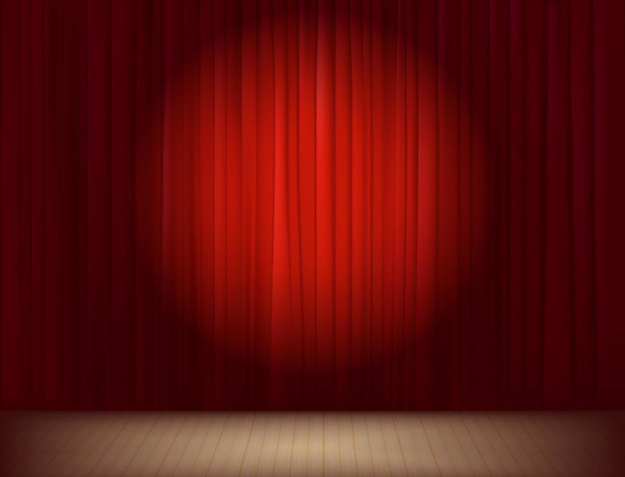 Closed curtains in theatre. Vector illustration