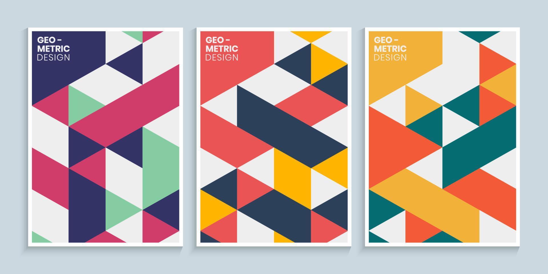 diseño de portada con formas geométricas abstractas de colores vector