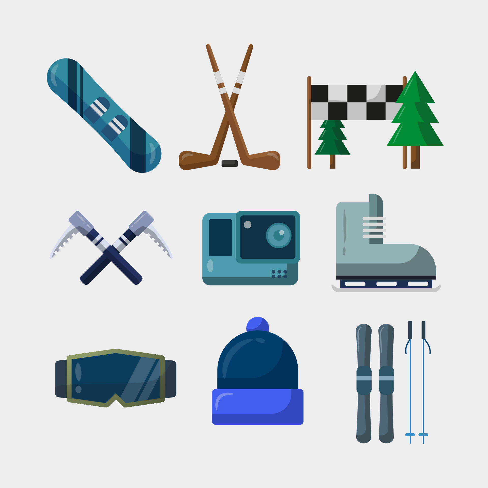 Winter Sport Icons 3667115 Vector Art at Vecteezy