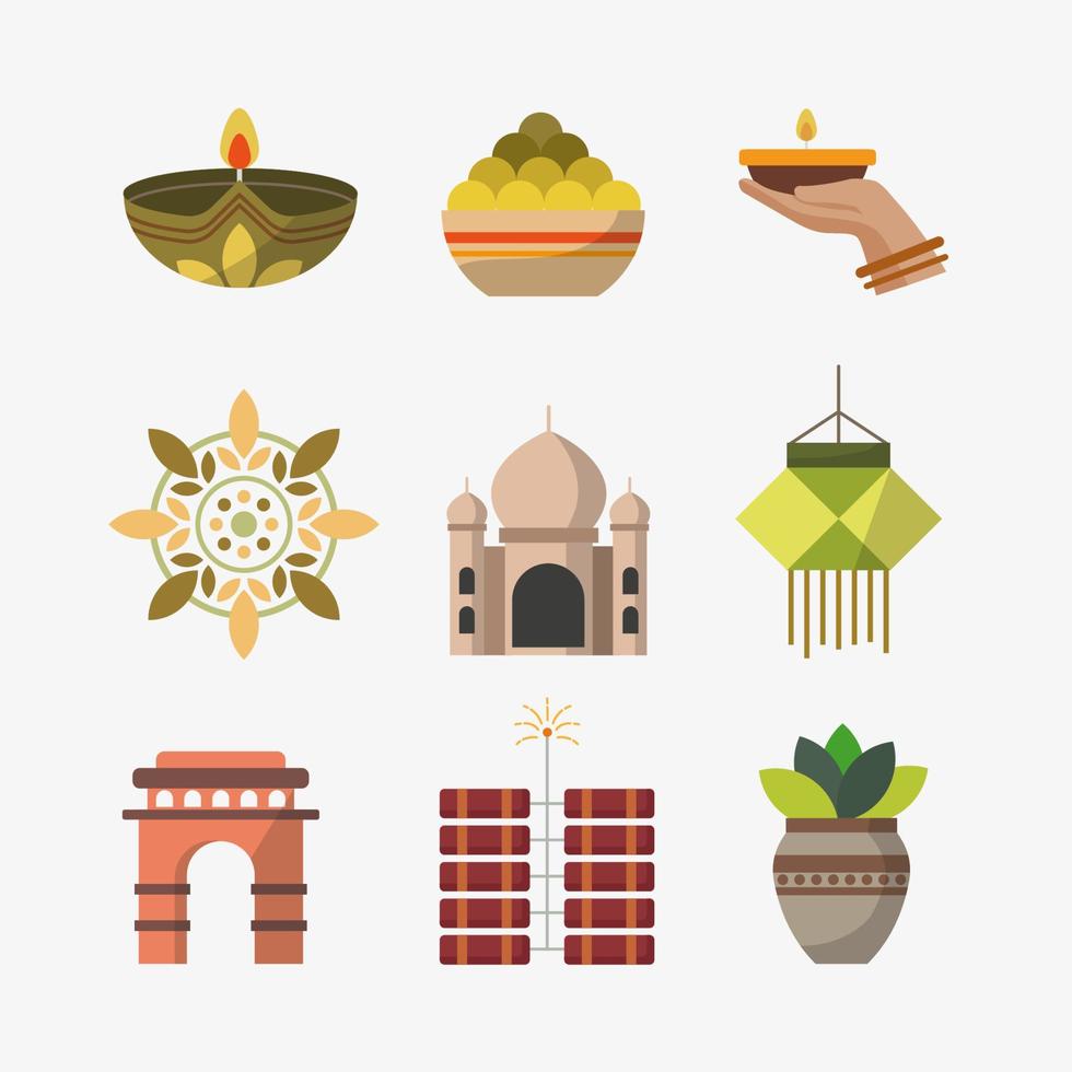 Diwali Icon Set vector