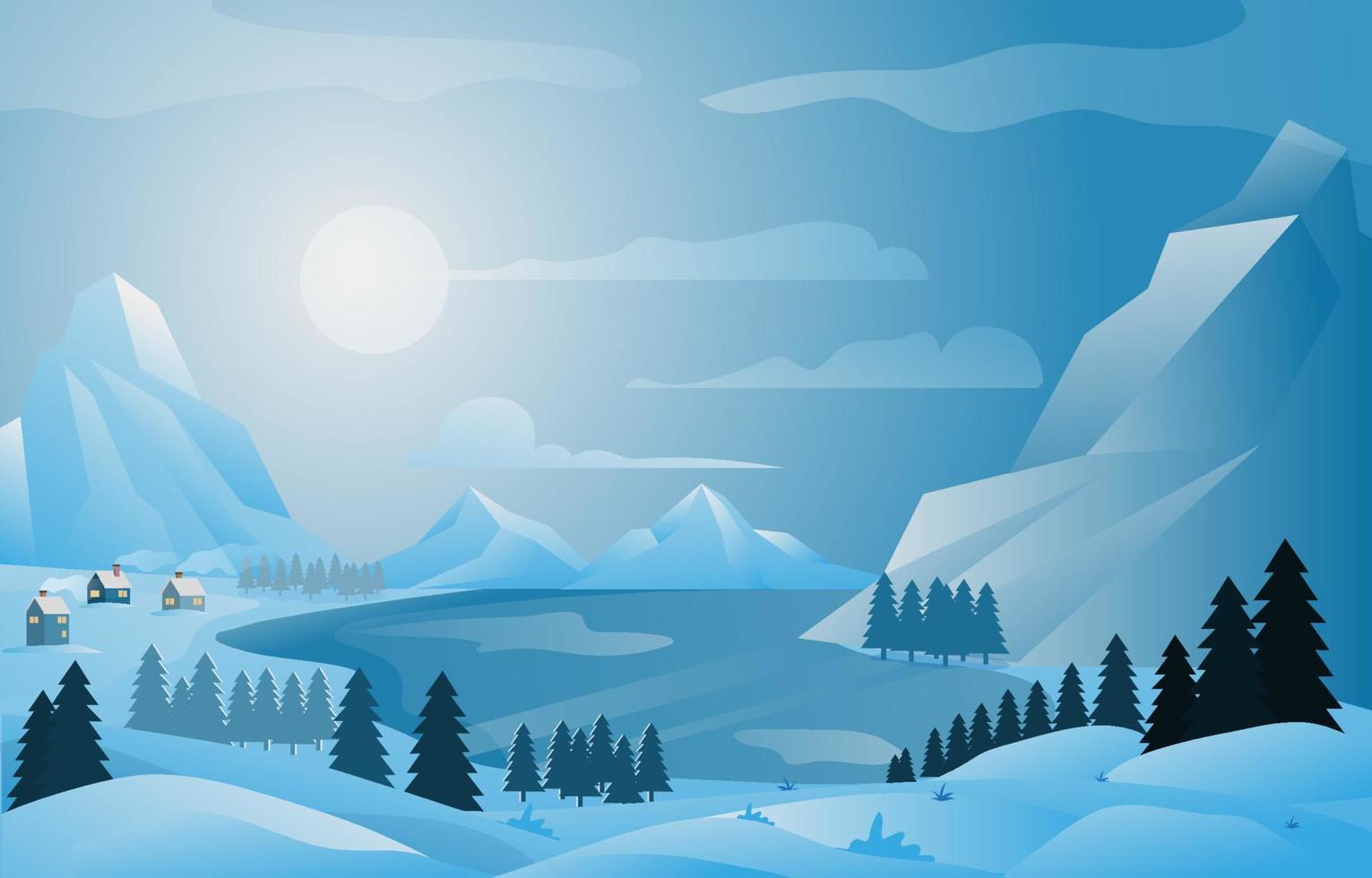 fondo de paisaje de invierno vector