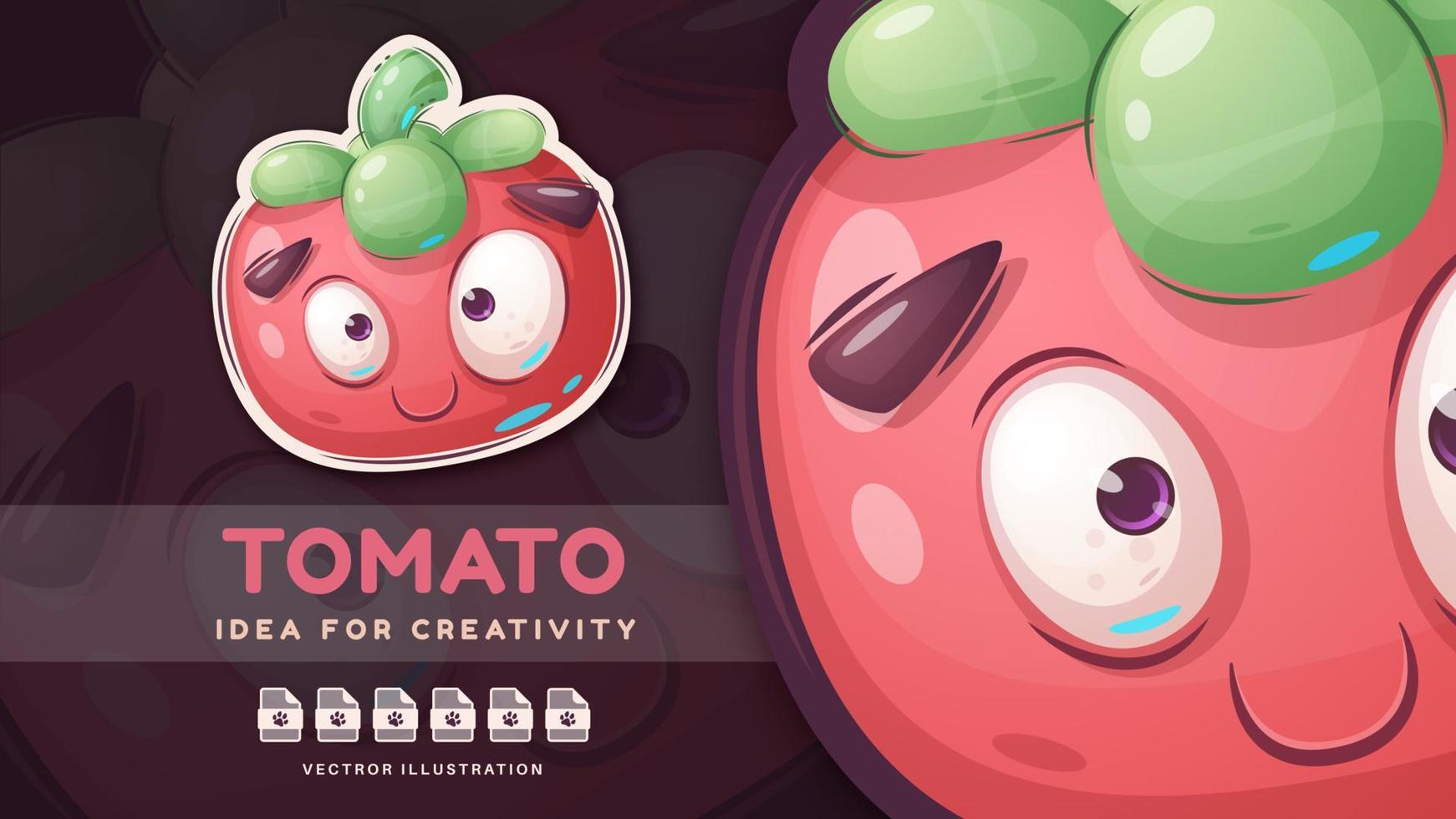 Cartoon character cute sweet tomato. Vector eps 10