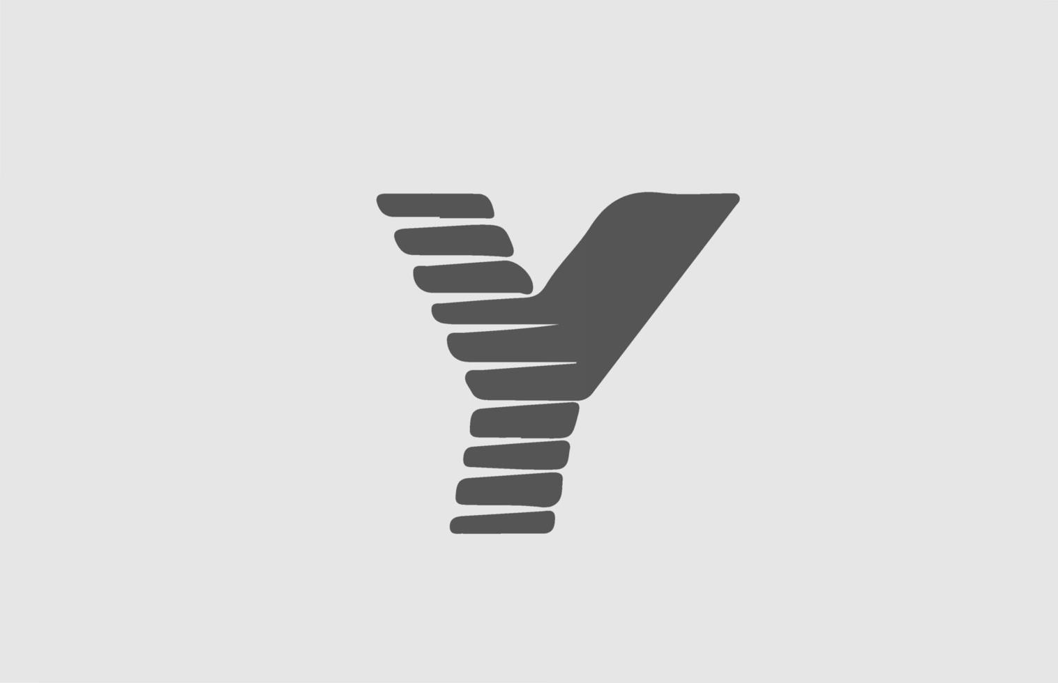 Y grey alphabet letter logo icon. Line design for business and company vector