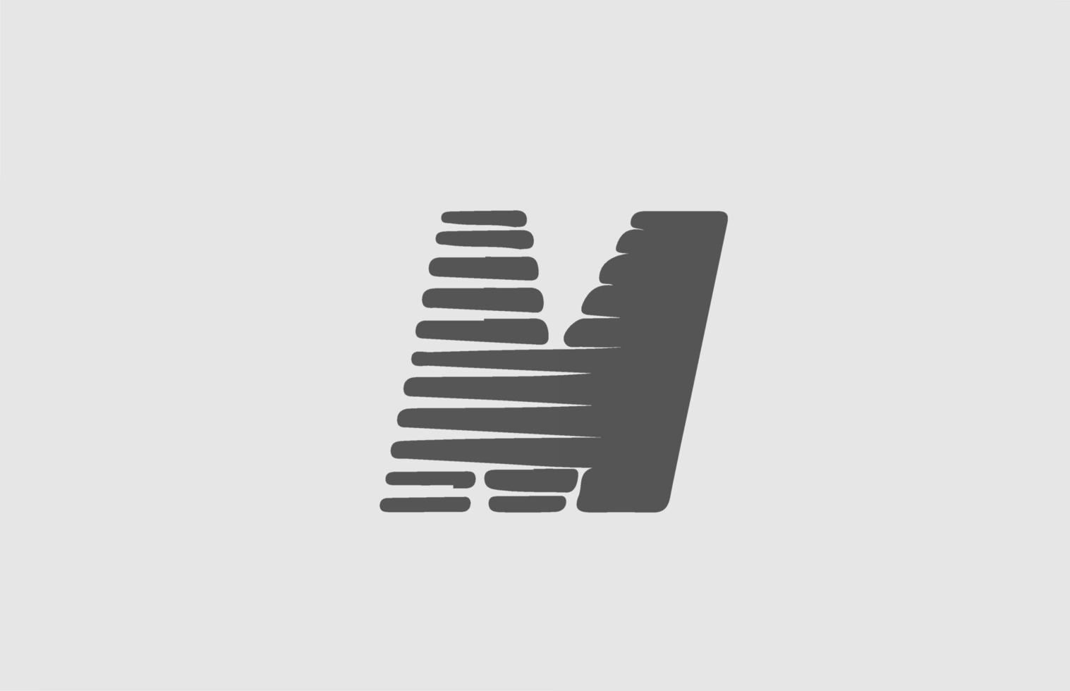 M grey alphabet letter logo icon. Line design for business and company vector