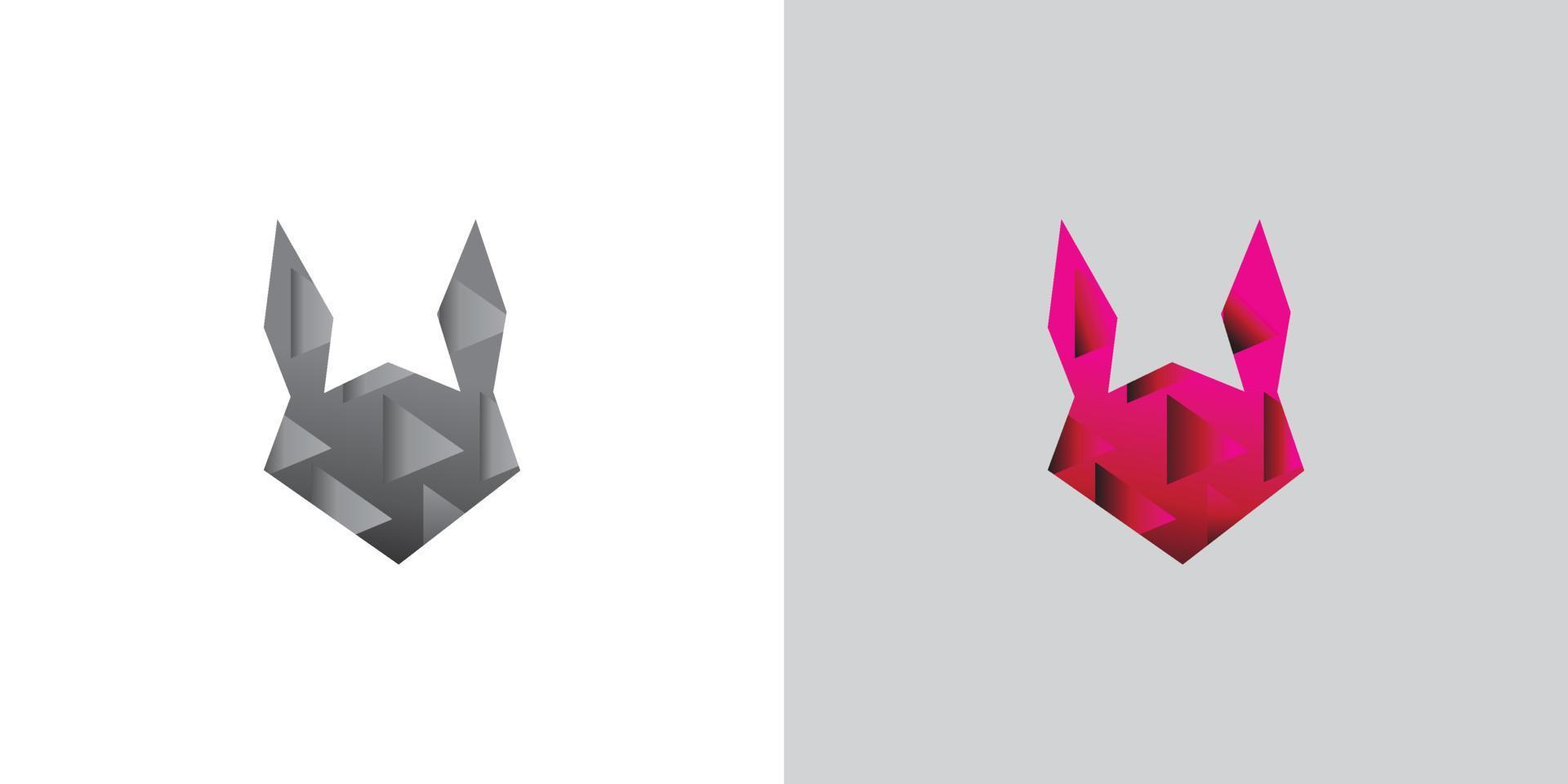 abstract rabbit head logo vector