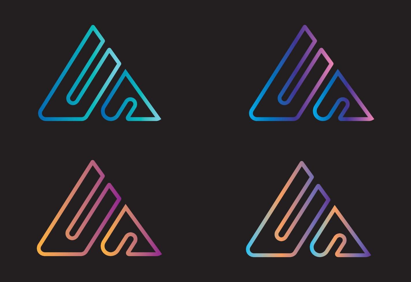modern and minimal gradient abstract logo set vector