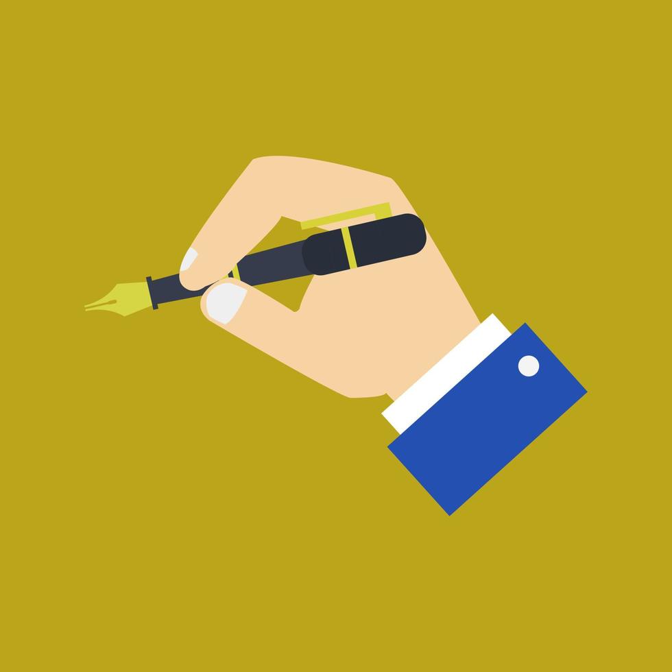 Pen in hand vector