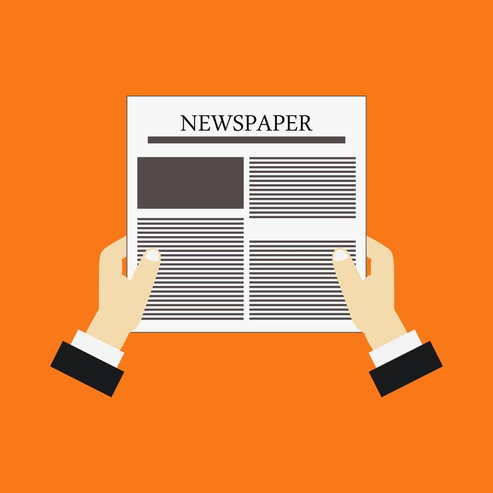 Newspaper in hand vector