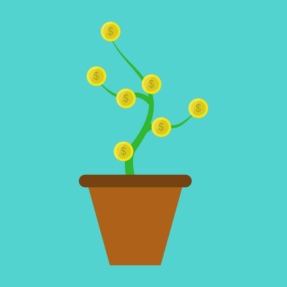 Plant with money vector