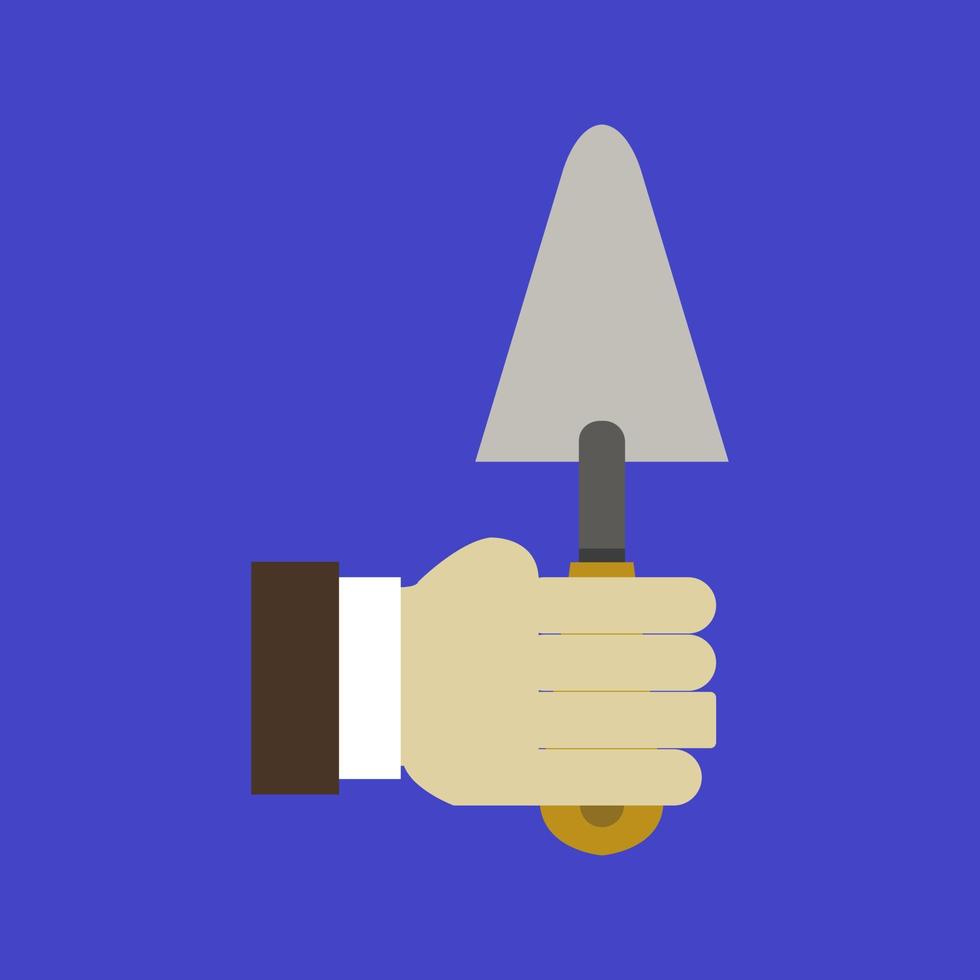 Trowel in hand vector