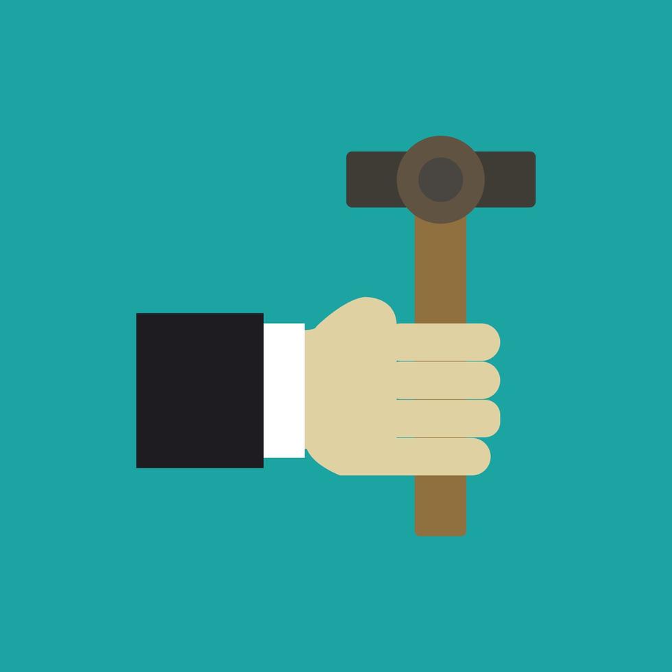 Hammer in hand vector