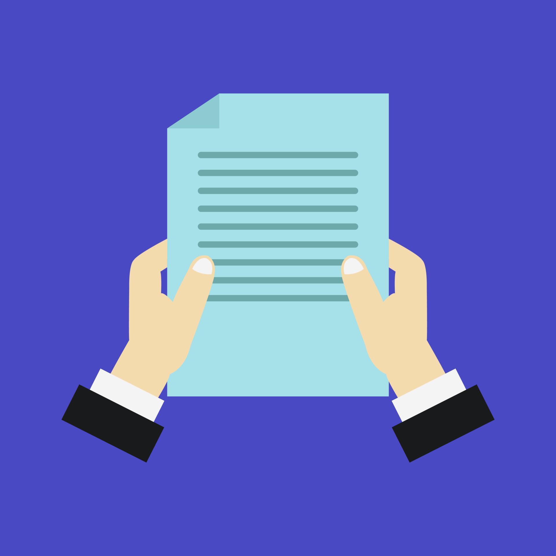 Document in hand 3667660 Vector Art at Vecteezy