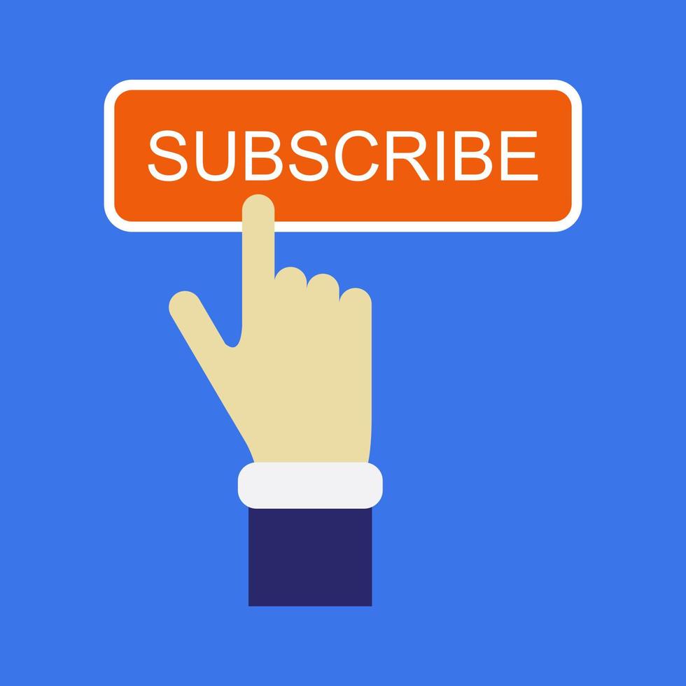 Hand click subscribe button vector