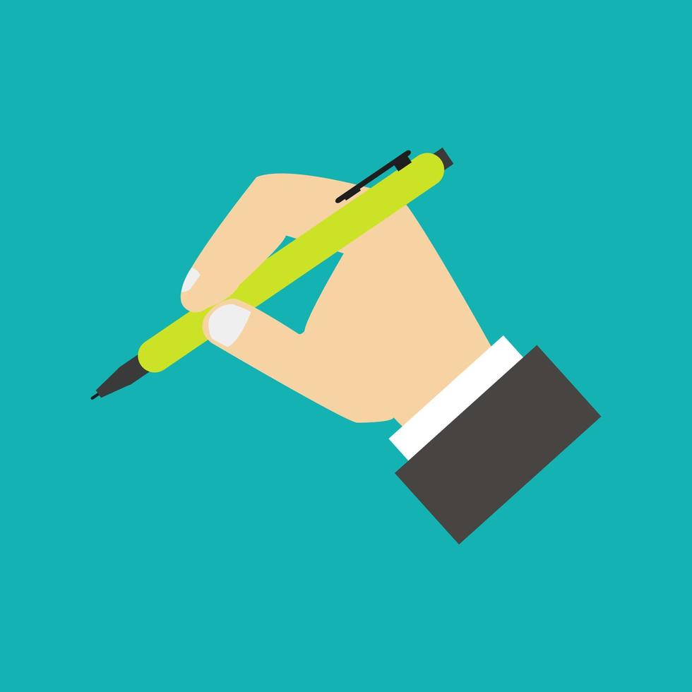 Pen in hand vector