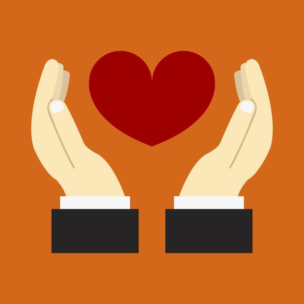Hands that protect heart vector