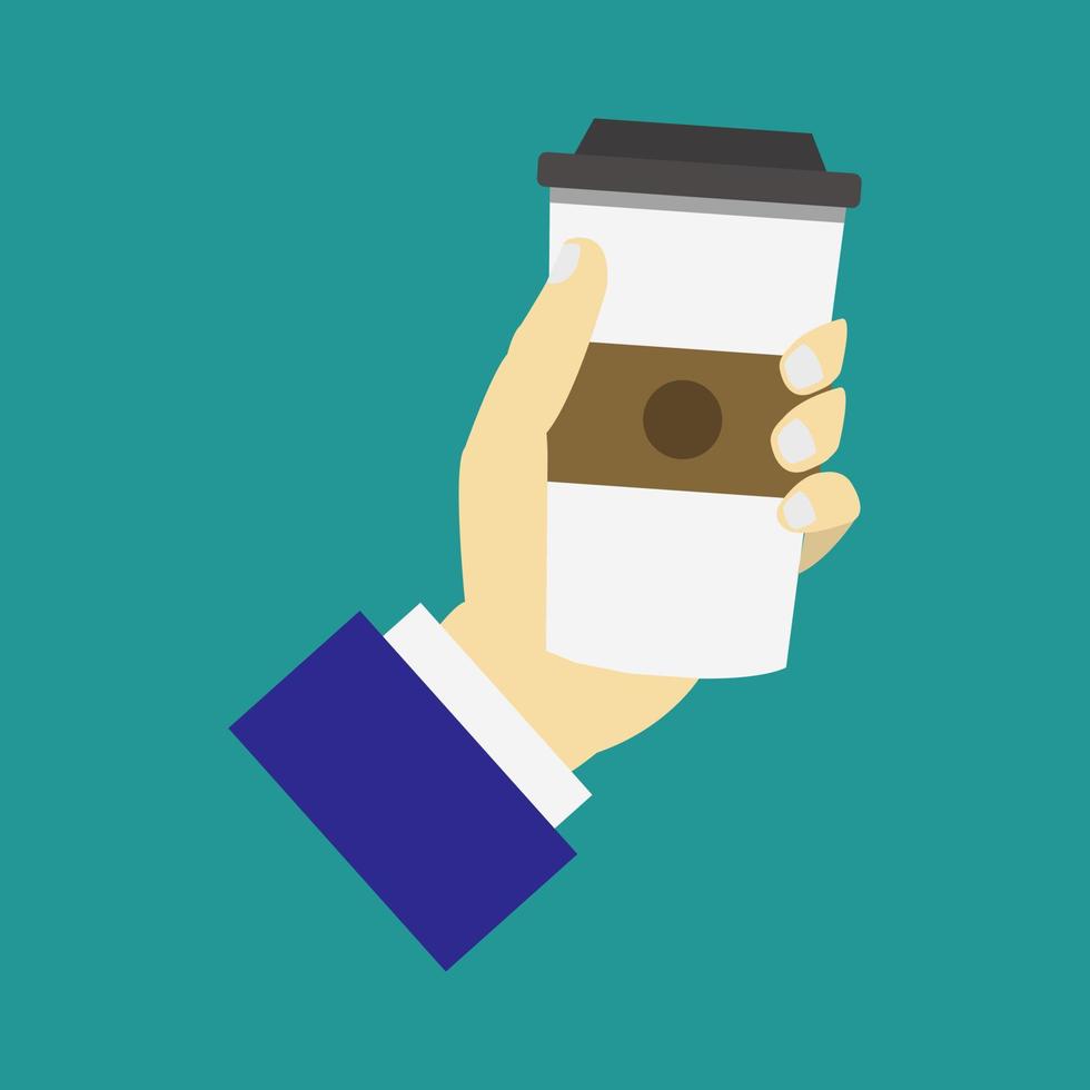 Coffee cup in hand vector