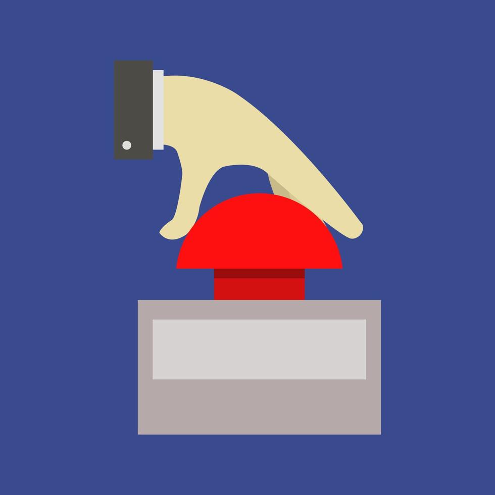 Click on the button with your hand vector