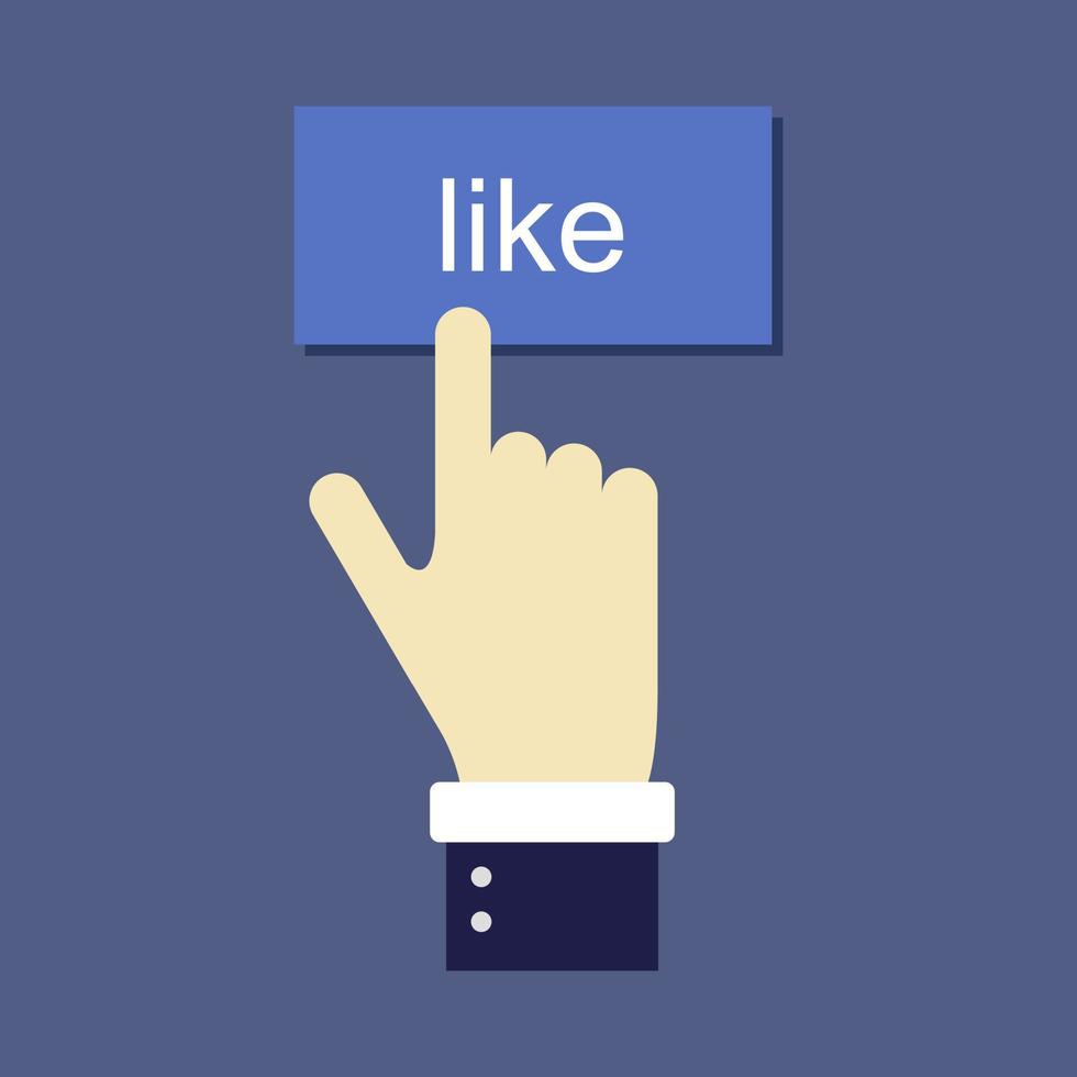 Click on the like button vector