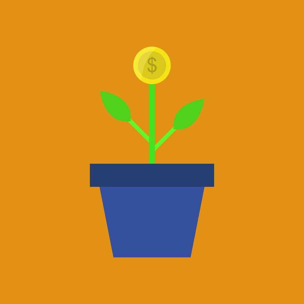 Plant with money vector