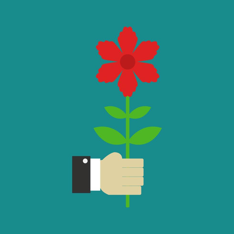 Flowers in hand vector