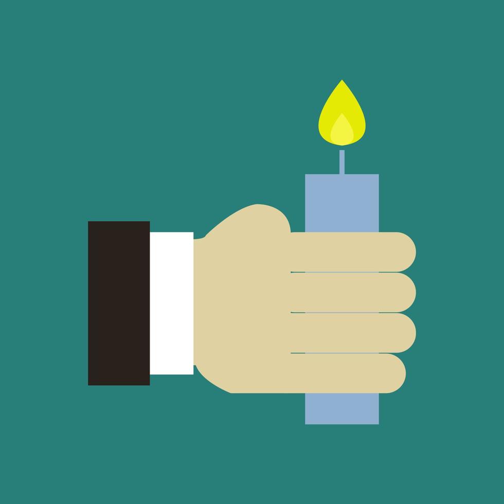 Candle in hand vector