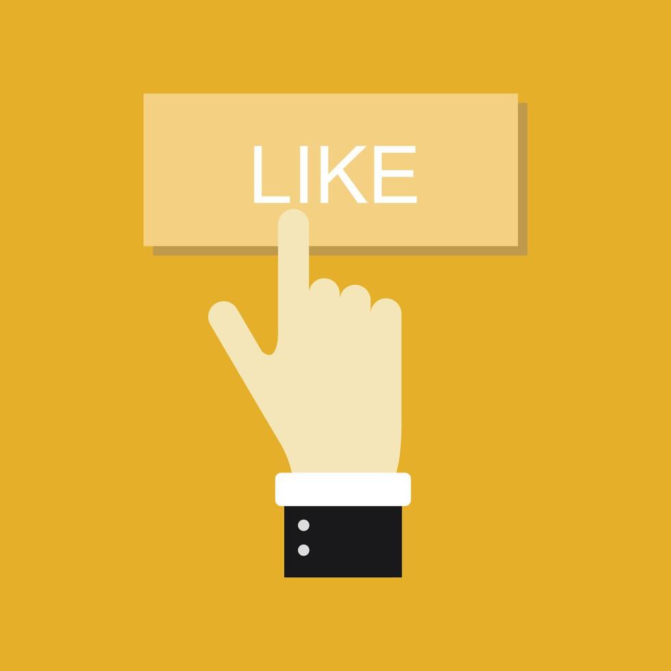 Click on the like button vector