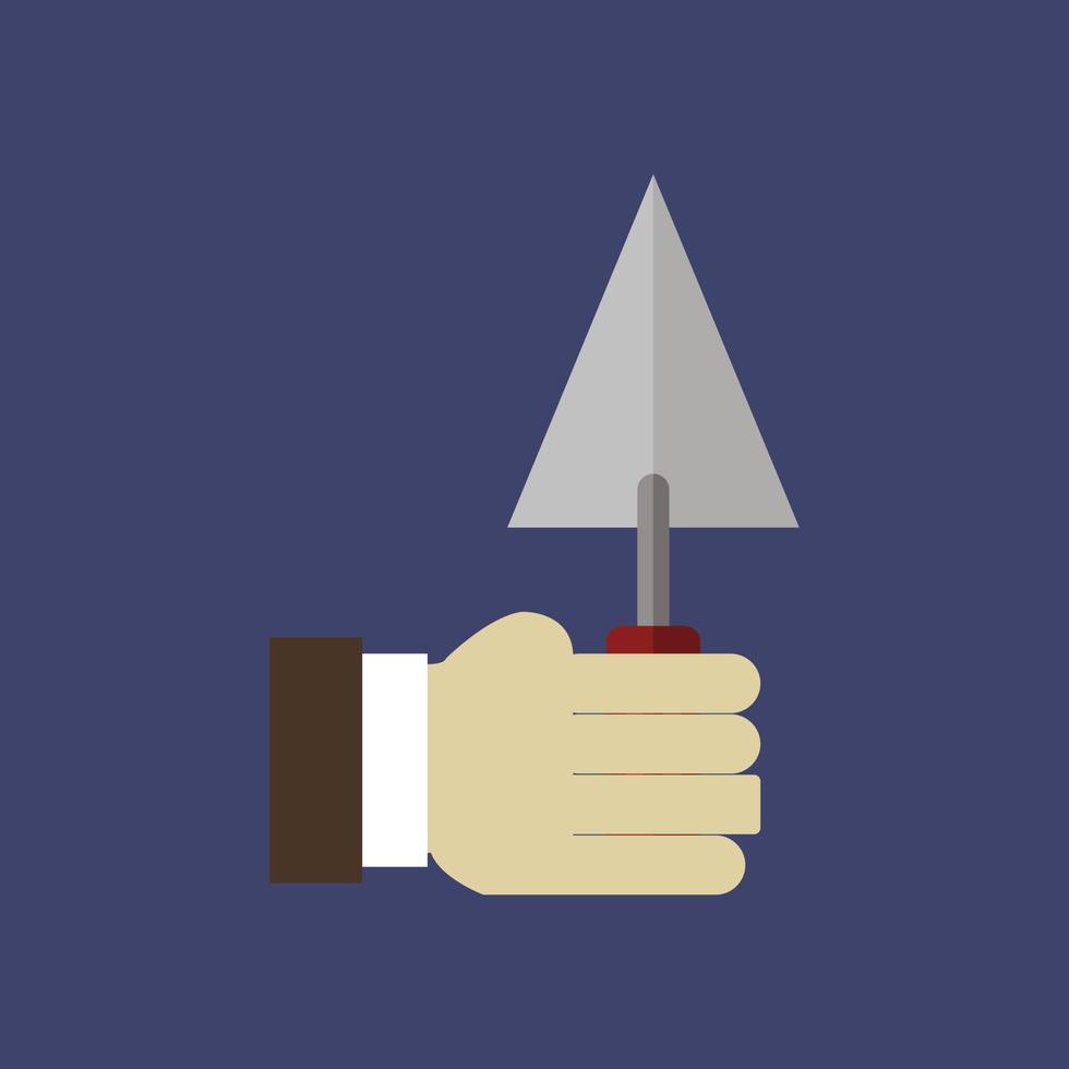 Trowel in hand vector